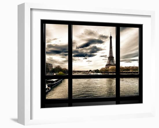 Window View, Special Series, the Eiffel Tower and Seine River Views, Paris, France, Europe-Philippe Hugonnard-Framed Photographic Print