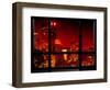 Window View, Special Series, the New Yorker at Red Night, Midtown Manhattan, New York, US, USA-Philippe Hugonnard-Framed Photographic Print