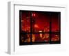 Window View, Special Series, the New Yorker at Red Night, Midtown Manhattan, New York, US, USA-Philippe Hugonnard-Framed Photographic Print