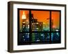 Window View, Special Series, the New Yorker Hotel, Empire State Building, Manhattan by Night, NYC-Philippe Hugonnard-Framed Photographic Print