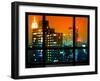 Window View, Special Series, the New Yorker Hotel, Empire State Building, Manhattan by Night, NYC-Philippe Hugonnard-Framed Photographic Print