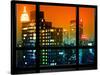 Window View, Special Series, the New Yorker Hotel, Empire State Building, Manhattan by Night, NYC-Philippe Hugonnard-Stretched Canvas