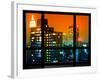 Window View, Special Series, the New Yorker Hotel, Empire State Building, Manhattan by Night, NYC-Philippe Hugonnard-Framed Photographic Print