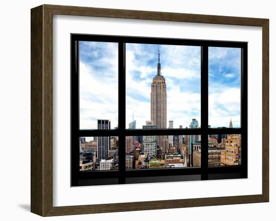 Window View, Special Series, Urban Skyline, Empire State Building, Midtown Manhattan, NYC-Philippe Hugonnard-Framed Premium Photographic Print