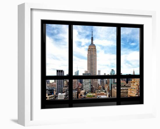Window View, Special Series, Urban Skyline, Empire State Building, Midtown Manhattan, NYC-Philippe Hugonnard-Framed Premium Photographic Print