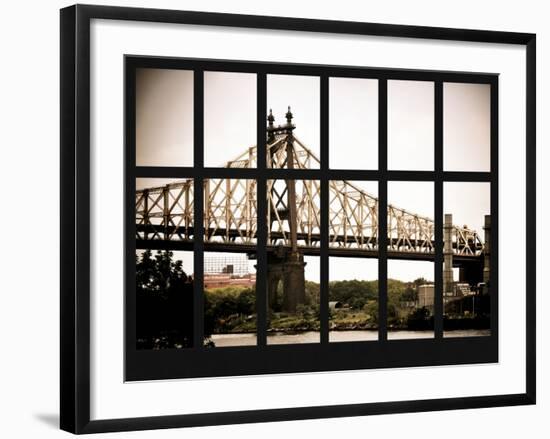 Window View - The Ed Koch Queensboro Bridge and East River - Manhattan - New York City-Philippe Hugonnard-Framed Photographic Print