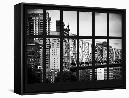 Window View - The Ed Koch Queensboro Bridge - Manhattan - New York City-Philippe Hugonnard-Framed Stretched Canvas