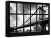 Window View - the Manhattan Bridge - Manhattan - New York City - USA-Philippe Hugonnard-Framed Stretched Canvas