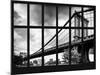 Window View - the Manhattan Bridge - Manhattan - New York City - USA-Philippe Hugonnard-Mounted Photographic Print