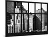 Window View - The New Yorker Hotel at Manhattan - New York City - Black and White Photography-Philippe Hugonnard-Mounted Photographic Print