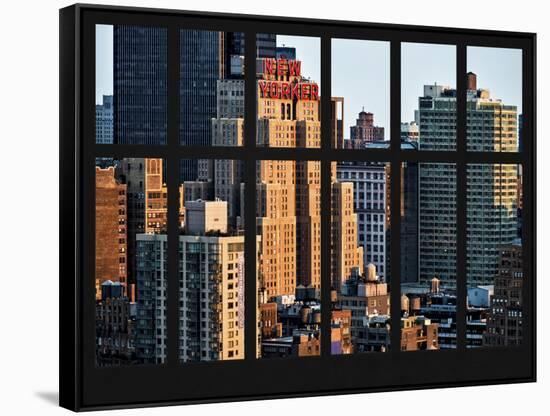 Window View - The New Yorker Hotel at Manhattan - New York City-Philippe Hugonnard-Framed Stretched Canvas