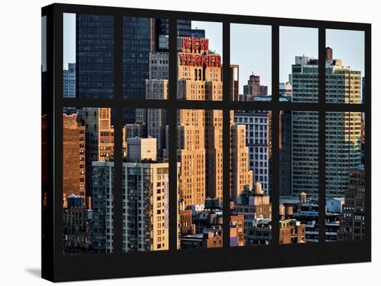 Window View - The New Yorker Hotel at Manhattan - New York City-Philippe Hugonnard-Stretched Canvas