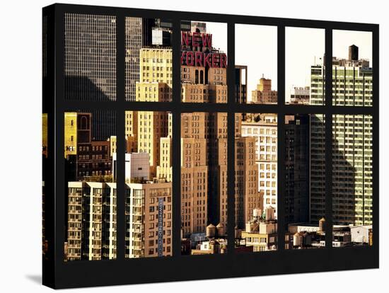 Window View - The New Yorker Hotel at Manhattan - New York City-Philippe Hugonnard-Stretched Canvas