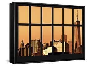 Window View - the One World Trade Center (1WTC) at Manhattan - New York City-Philippe Hugonnard-Framed Stretched Canvas