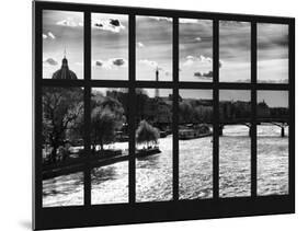Window View - the River Seine and the Eiffel Tower at Sunset - Paris - France - Europe-Philippe Hugonnard-Mounted Photographic Print