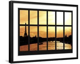 Window View - the River Seine of the Eiffel Tower and Alexandre III Bridge - Paris - France-Philippe Hugonnard-Framed Photographic Print