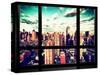 Window View, Theater District and Times Square Views, 42 Street, Midtown Manhattan, NYC-Philippe Hugonnard-Stretched Canvas
