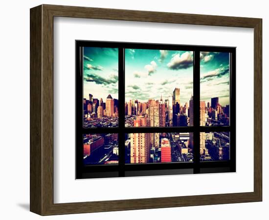 Window View, Theater District and Times Square Views, 42 Street, Midtown Manhattan, NYC-Philippe Hugonnard-Framed Photographic Print