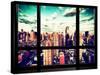 Window View, Theater District and Times Square Views, 42 Street, Midtown Manhattan, NYC-Philippe Hugonnard-Stretched Canvas