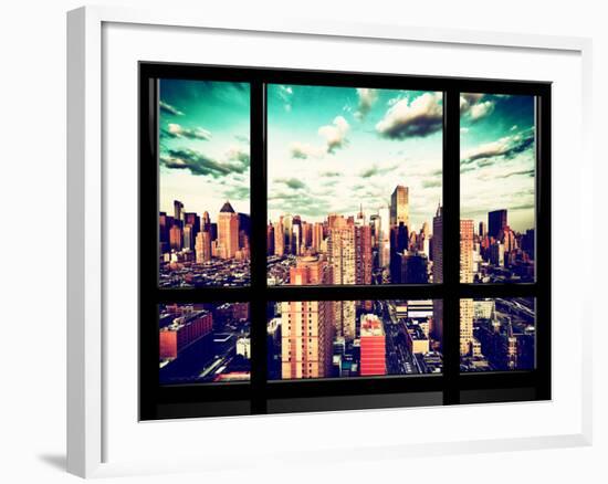 Window View, Theater District and Times Square Views, 42 Street, Midtown Manhattan, NYC-Philippe Hugonnard-Framed Photographic Print