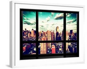 Window View, Theater District and Times Square Views, 42 Street, Midtown Manhattan, NYC-Philippe Hugonnard-Framed Photographic Print