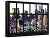 Window View - Theater District at Sunset - Manhattan - New York City-Philippe Hugonnard-Framed Stretched Canvas