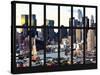 Window View - Theater District at Sunset - Manhattan - New York City-Philippe Hugonnard-Stretched Canvas