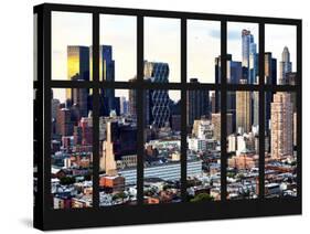 Window View - Theater District at Sunset - Manhattan - New York City-Philippe Hugonnard-Stretched Canvas