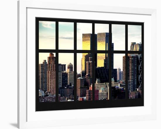 Window View - Theater District at Sunset - Manhattan - New York City-Philippe Hugonnard-Framed Photographic Print