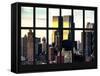 Window View - Theater District at Sunset - Manhattan - New York City-Philippe Hugonnard-Framed Stretched Canvas