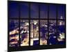 Window View - Theater District by Night - Manhattan - New York City-Philippe Hugonnard-Mounted Photographic Print