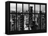 Window View - Times Square and 42nd Street by Foggy Night - Empire State Building - Manhattan - NY-Philippe Hugonnard-Framed Stretched Canvas