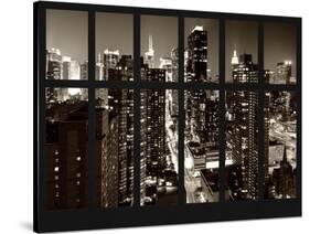 Window View - Times Square and 42nd Street - the Empire State Building - Manhattan - New York City-Philippe Hugonnard-Stretched Canvas