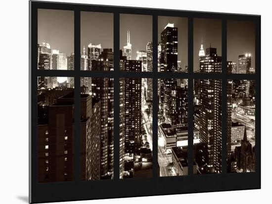 Window View - Times Square and 42nd Street - the Empire State Building - Manhattan - New York City-Philippe Hugonnard-Mounted Photographic Print