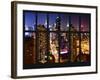 Window View - Times Square and 42nd Street - the Empire State Building - Manhattan - New York City-Philippe Hugonnard-Framed Photographic Print