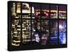 Window View - Top of Skyscrapers at Times Square by Night - Manhattan - New York City-Philippe Hugonnard-Stretched Canvas