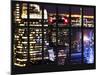 Window View - Top of Skyscrapers at Times Square by Night - Manhattan - New York City-Philippe Hugonnard-Mounted Photographic Print