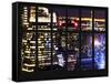 Window View - Top of Skyscrapers at Times Square by Night - Manhattan - New York City-Philippe Hugonnard-Framed Stretched Canvas