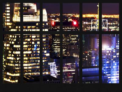 Window View Top Of Skyscrapers At Times Square By Night Manhattan New York City Photographic Print Philippe Hugonnard Allposters Com