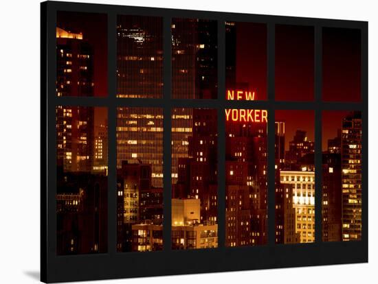 Window View - Top of the Empire State Building and the New Yorker - Manhattan - New York City-Philippe Hugonnard-Stretched Canvas