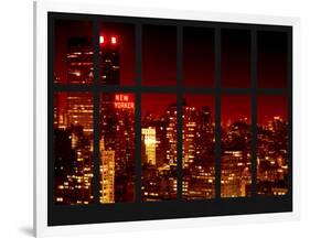 Window View - Top of the Empire State Building and the New Yorker - Manhattan - New York City-Philippe Hugonnard-Framed Photographic Print