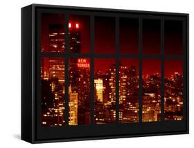 Window View - Top of the Empire State Building and the New Yorker - Manhattan - New York City-Philippe Hugonnard-Framed Stretched Canvas