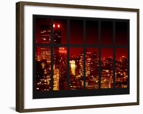 Window View - Top of the Empire State Building and the New Yorker - Manhattan - New York City-Philippe Hugonnard-Framed Photographic Print