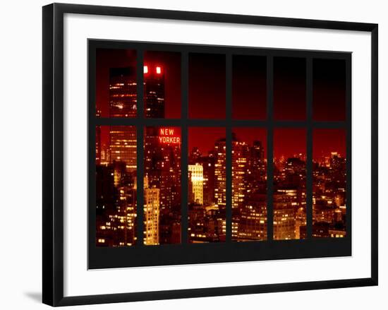 Window View - Top of the Empire State Building and the New Yorker - Manhattan - New York City-Philippe Hugonnard-Framed Photographic Print