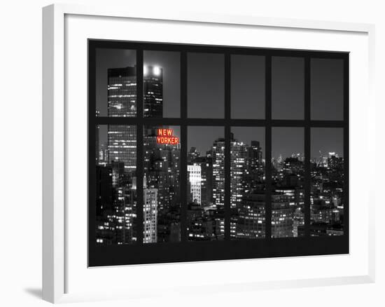 Window View - Top of the Empire State Building and the New Yorker - Manhattan - New York City-Philippe Hugonnard-Framed Photographic Print