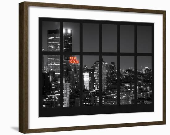 Window View - Top of the Empire State Building and the New Yorker - Manhattan - New York City-Philippe Hugonnard-Framed Photographic Print