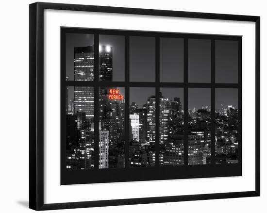 Window View - Top of the Empire State Building and the New Yorker - Manhattan - New York City-Philippe Hugonnard-Framed Photographic Print