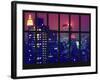 Window View - Top of the Empire State Building and the New Yorker - Manhattan - New York City-Philippe Hugonnard-Framed Photographic Print