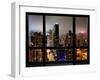 Window View, Urban Landscape by Night, Misty Colors View, Times Square, Manhattan, New York-Philippe Hugonnard-Framed Premium Photographic Print