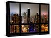 Window View, Urban Landscape by Night, Misty Colors View, Times Square, Manhattan, New York-Philippe Hugonnard-Stretched Canvas